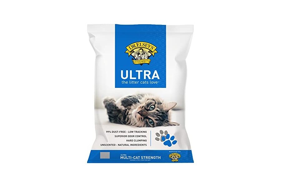 Arena para gatos de arcilla aglomerante sin perfume Dr. Elsey's Ultra, bolsa de 8 kg