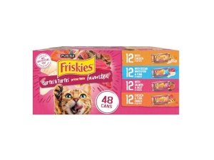Alimento húmedo para gatos Purina Friskies Gravy, paquete variado, Surfin’ and Turfin’ Prime Filets Favorites - Lata de 48 unidades