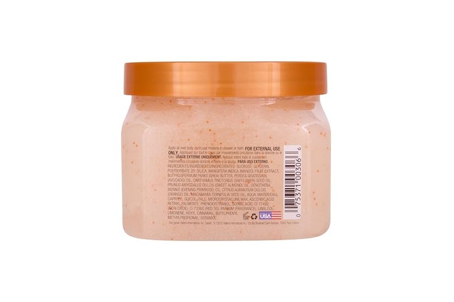 Exfoliante de azúcar y karité Tree Hut con mango tropical, 18 oz, ultra hidratante y exfoliante para un cuidado corporal nutritivo y esencial. - Image 3
