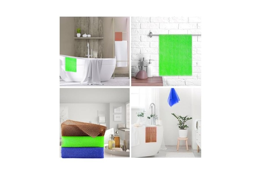 3 esponjas de baño africanas de red africana, esponja de baño de red larga, exfoliante, para ducha, cuerpo, espalda y piel más suave, ideal para uso diario (marrón, azul, verde). - Image 7