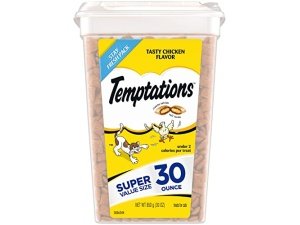 Temptations Classic Crunchy and Soft Cat Treats Sabor a Pollo, Envase de 30 oz