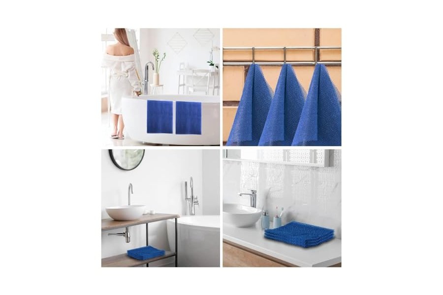 3 esponjas de baño africanas de red africana, esponja de baño de red larga, exfoliante, para ducha, cuerpo, espalda y piel más suave, ideal para uso diario (azul). - Image 6