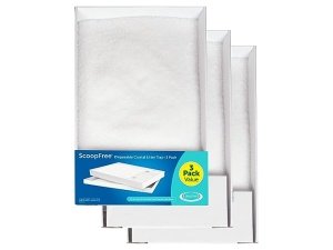 Arena para gatos PetSafe ScoopFree Crystal con bandeja de repuesto y tapa, sin fragancia, bolsa de 2 kg (cada bandeja), paquete de 3
