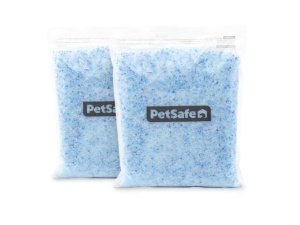 Arena para gatos de cristal premium PetSafe ScoopFree: superior a la arena de arcilla; reduce el polvo y las huellas, dejando un hogar fresco; no se aglomera; dos bolsas de arena de 2 kg (3 kg en total) - Azul original