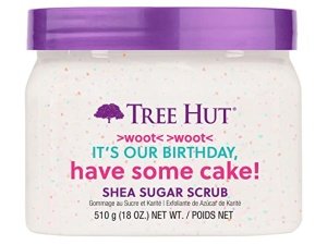 Exfoliante de azúcar de karité Tree Hut, pastel de cumpleaños, 18 oz