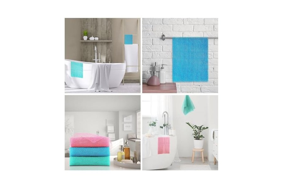 3 esponjas de baño africanas largas, exfoliantes corporales y de espalda, suavizantes para la piel, ideales para uso diario (rosa, azul, verde). - Image 6
