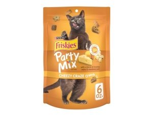 Premios para gatos Purina Friskies, Party Mix Cheezy Craze Crunch - (Paquete de 6) Bolsas de 170 g