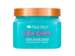 Exfoliante corporal Tree Hut Blue Lagoon con azúcar y karité | Elimina la piel muerta y seca para una sensación suave e hidratada | Cuidado corporal esencial nutritivo | 18 fl oz.