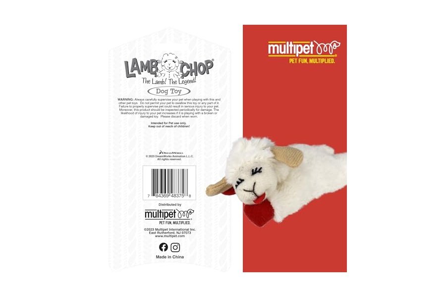 Juguete de peluche para gato Multipet Lamb Chop con hierba gatera - Juguete masticable para gatos pequeños - Juguete de peluche extrasuave - Juguete para acurrucarse y jugar - Bonito juguete para mascotas (10 cm, color crema) - Image 5