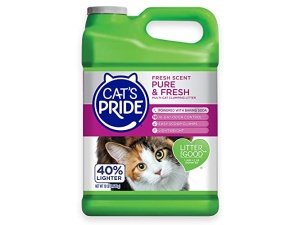 Arena aglomerante ligera premium Cat's Pride: pura y fresca, hasta 10 días de potente control de olores, para varios gatos, perfumada, 4.5 kg