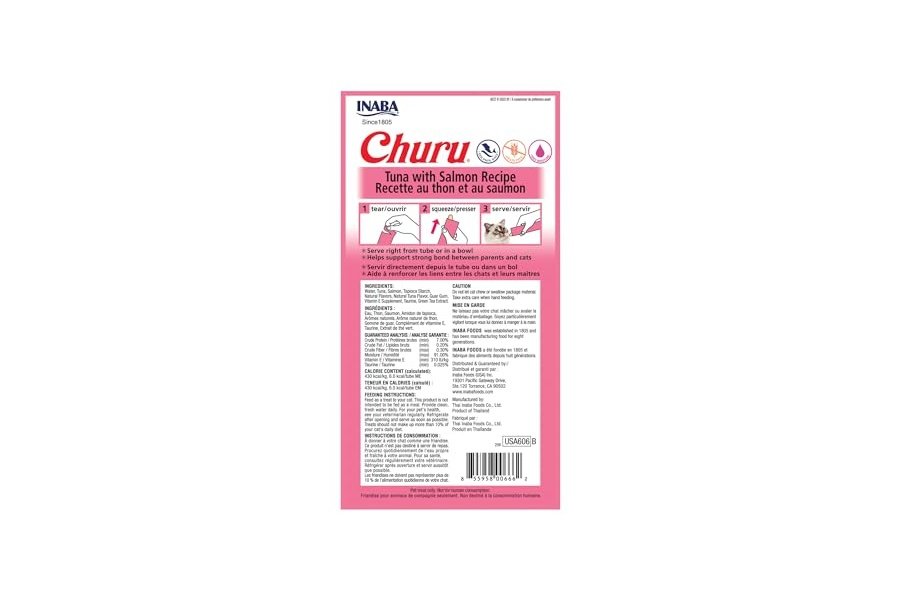 INABA Churu - Puré cremoso de atún con salmón - 24 premios para gatos - Image 2