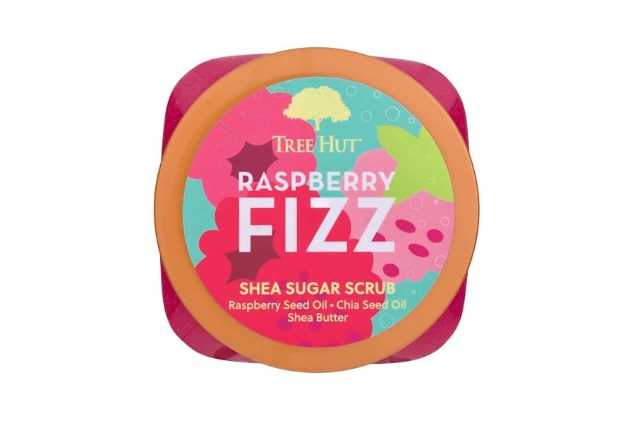Exfoliante corporal exfoliante con azúcar y karité Raspberry Fizz de Tree Hut | Elimina la piel muerta y seca para una sensación suave e hidratada | Cuidado corporal esencial nutritivo | 18 fl oz. - Image 2