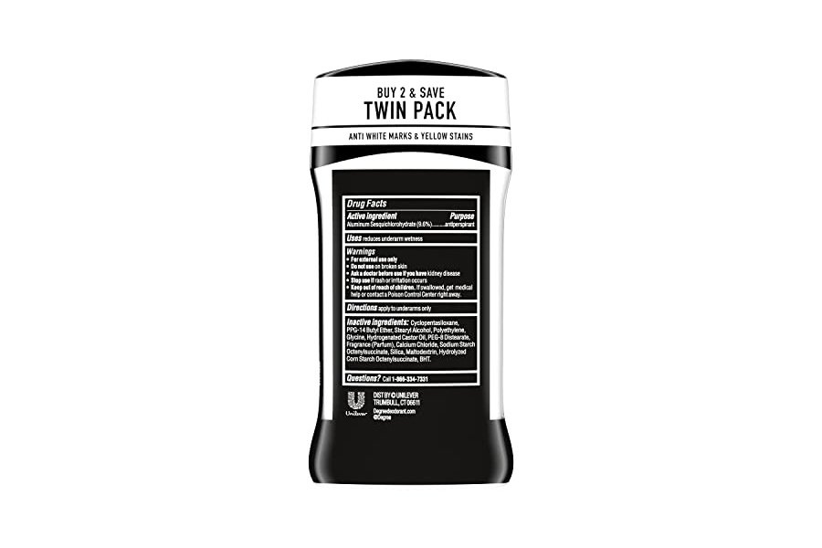 Desodorante antitranspirante Degree Men UltraClear negro y blanco, 2 unidades, 72 horas de protección contra el sudor y el mal olor para hombres con tecnología MotionSense, 2.7 oz - Image 3