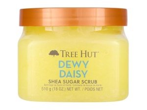 Exfoliante corporal exfoliante con azúcar y karité Dewy Daisy de Tree Hut | Elimina la piel muerta y seca para una sensación suave e hidratada | Cuidado corporal esencial nutritivo | 18 fl oz.