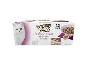 Comida húmeda para gatos Purina Fancy Feast a la parrilla, con pollo en salsa - (Paquete de 12) latas de 85 g