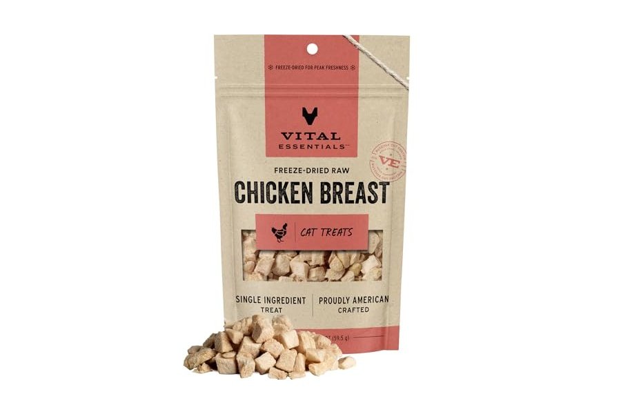 Premios para gatos Vital Essentials liofilizados crudos de un solo ingrediente, pechuga de pollo, 59 g
