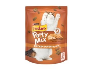 Premios para gatos Purina Friskies, mezcla para fiestas, pollo crujiente para amantes de los gatos - Bolsa de 593 g