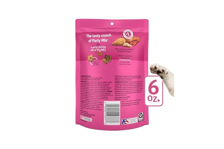 Premios para gatos Purina Friskies, mezcla para fiestas California Crunch con pollo - (Paquete de 6) Bolsas de 177 g - Image 7
