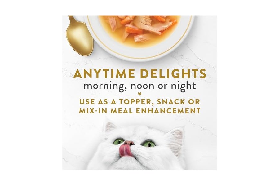 Alimento húmedo para gatos Purina Fancy Feast de ingredientes limitados, caldos con atún, camarones y pescado blanco - (Paquete de 16) Bolsas de 45 g - Image 4