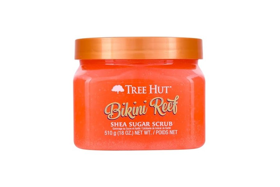 Exfoliante corporal Tree Hut Bikini Reef con azúcar y karité | Elimina la piel muerta y seca para una sensación suave e hidratada | Cuidado corporal esencial nutritivo | 18 fl oz.
