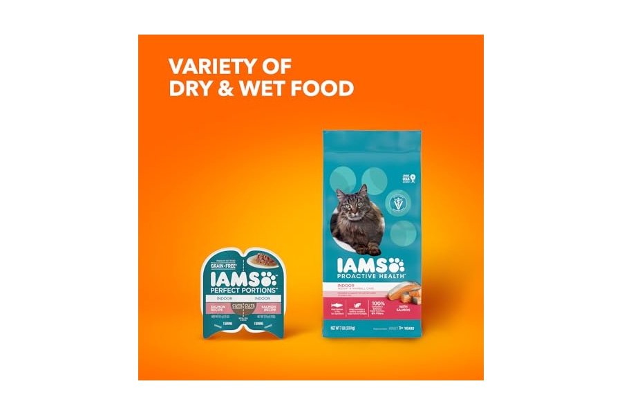 Alimento seco para gatos IAMS Proactive Health Adult Indoor Weight & Hairball Care con salmón, bolsa de 7 lb - Image 14