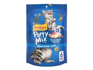 Premios para gatos Purina Friskies, Party Mix Beachside Crunch - (Paquete de 6) Bolsas de 170 g