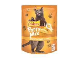 Premios para gatos Purina Friskies, mezcla para fiestas Cheezy Craze Crunch - Bolsa de 590 g
