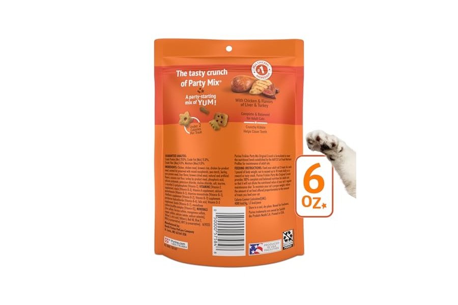 Premios para gatos Purina Friskies, Party Mix Original Crunch - (Paquete de 6) Bolsas de 170 g - Image 7