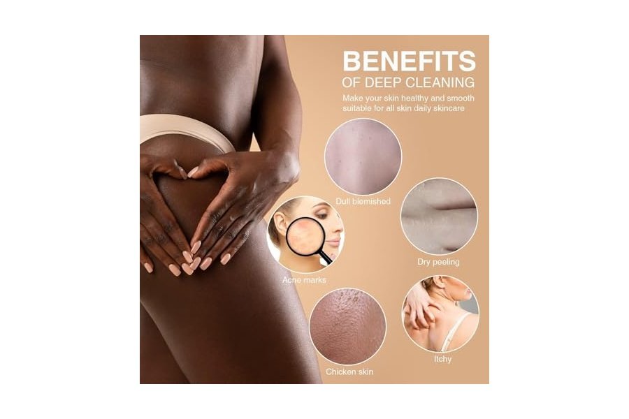 3 esponjas de baño africanas de malla larga, exfoliantes, para ducha, cuerpo y espalda, suavizantes, ideales para uso diario (morado, gris y azul). - Image 4
