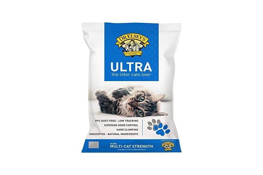 Arena para gatos de arcilla aglomerante sin aroma Dr. Elsey's Ultra, bolsa de 40 lb