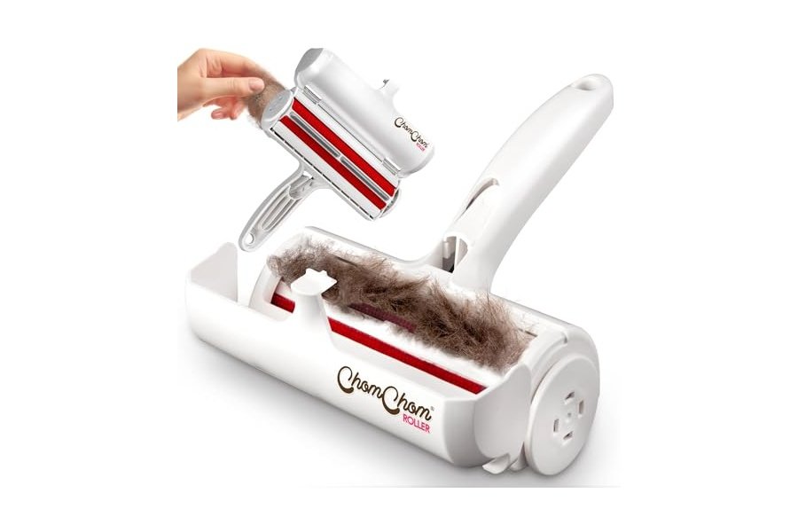 Rodillo quitapelusas reutilizable Chom Chom Roller para mascotas - Eliminador de pelos de gatos y perros ChomChom para muebles, sofás, alfombras, ropa y ropa de cama - Herramienta portátil para eliminar pelos en múltiples superficies