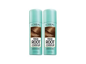 Corrector temporal de canas en spray L'Oréal Paris para cubrir raíces, castaño claro dorado (paquete de 2) (el empaque puede variar)