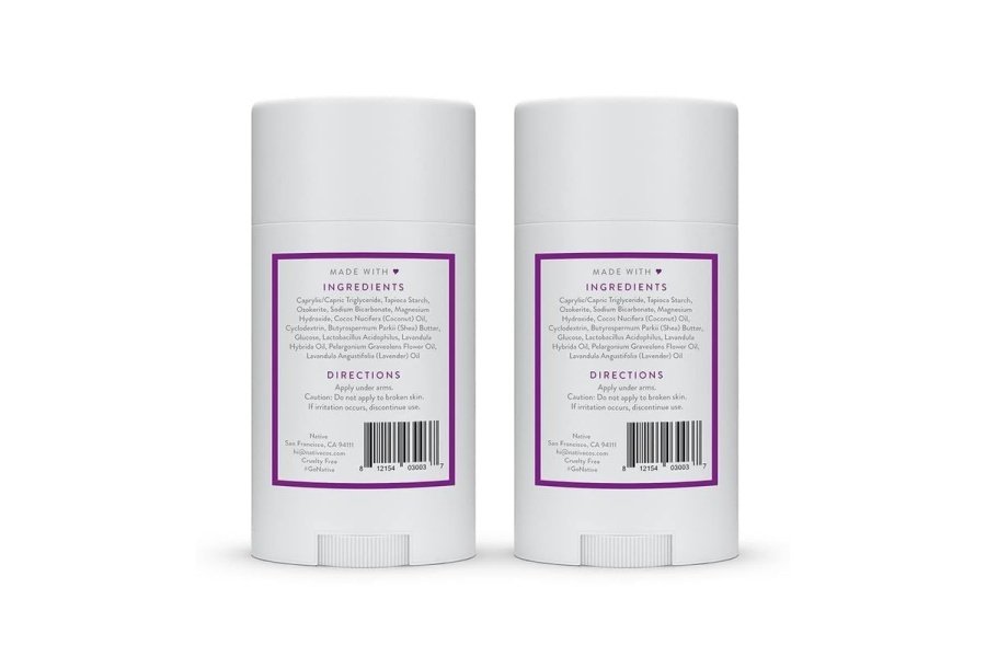 Desodorante Native con ingredientes de origen natural, 72 horas de control del olor | Desodorante para mujeres y hombres, sin aluminio, con bicarbonato de sodio, aceite de coco y manteca de karité | Lavanda y rosa, paquete de 2 - Image 7