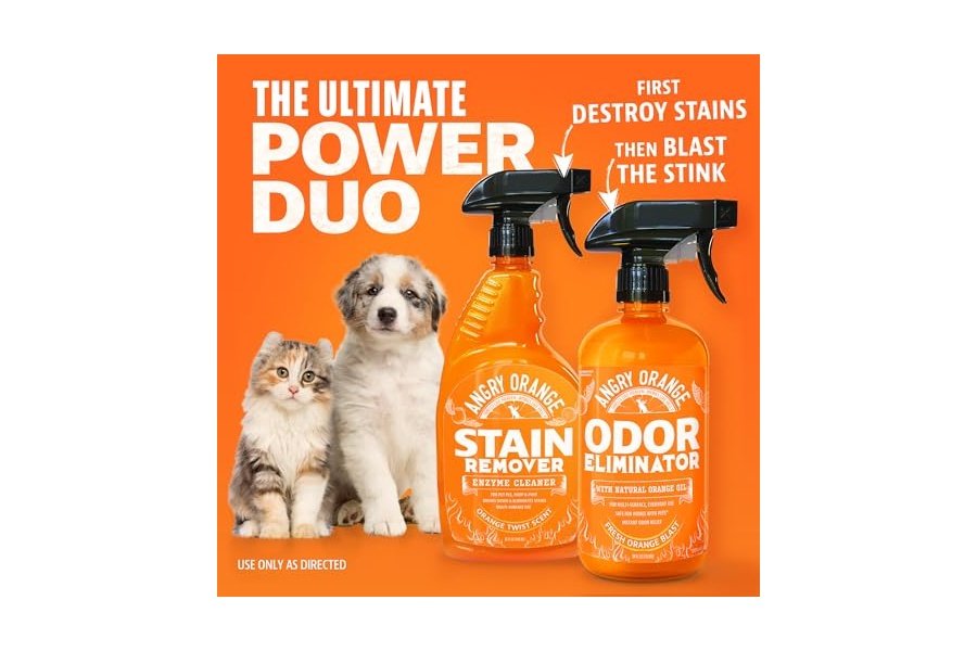 Eliminador de olores para mascotas ANGRY ORANGE: orina de perro y gato, manchas de alfombras y olores fuertes. Limpiador cítrico con aceite de naranja natural. 24 oz. - Image 8