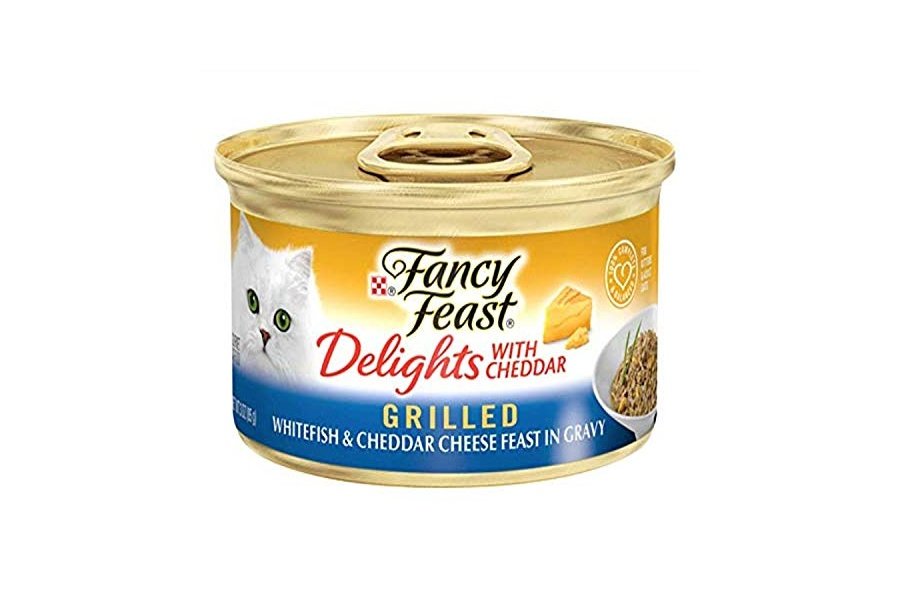 Fancy Feast 5000057935 Comida enlatada para gatos, pescado blanco y queso cheddar, 3 oz