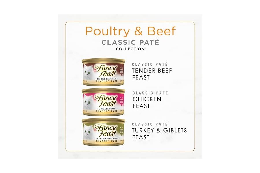 Fancy Feast - Colección de Paté Clásico de Aves y Carne de Res, Alimento Húmedo para Gatos sin Granos, Paquete Variado - (Paquete de 30) Latas de 85 g - Image 2