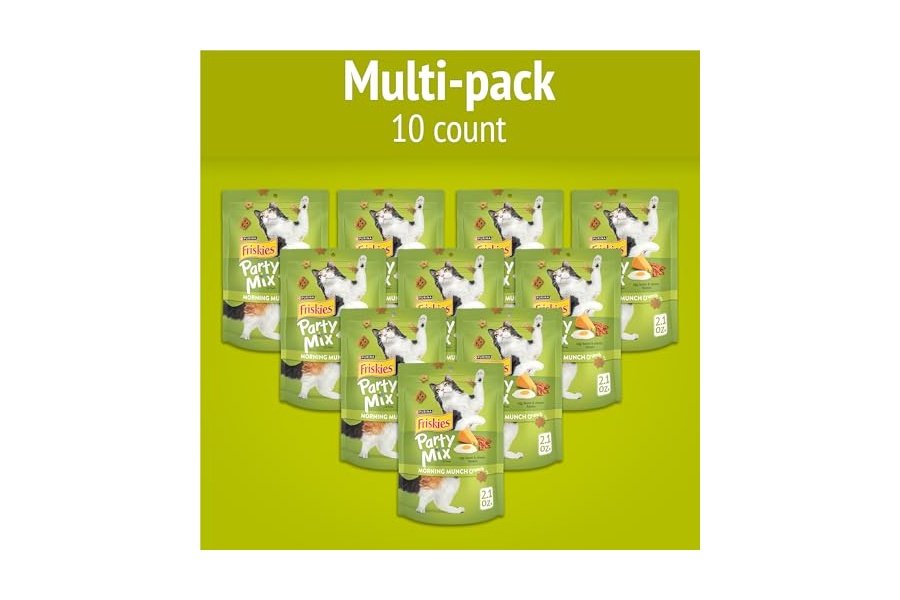 Premios para gatos Purina Friskies Party Mix Morning Munch Crunch - (Paquete de 10) Bolsas de 54 g - Image 2