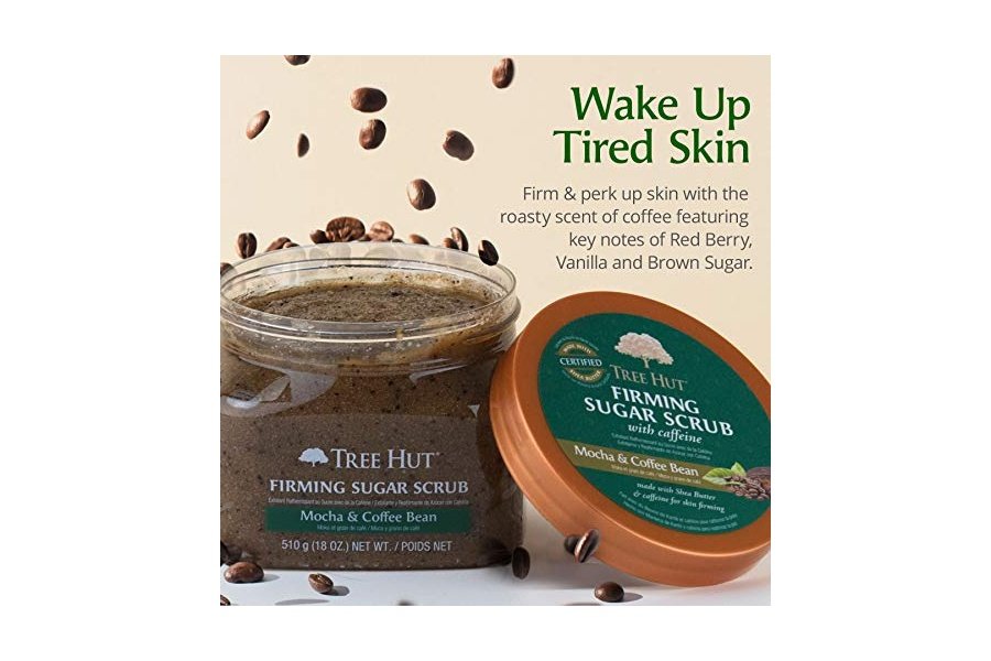 Exfoliante de azúcar ultra hidratante y exfoliante Tree Hut con moca y granos de café para un cuidado corporal nutritivo y esencial, 18 onzas - Image 3