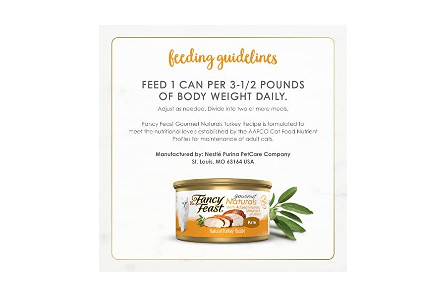 Alimento húmedo para gatos Purina Fancy Feast Gourmet Naturals con receta de pavo, 85 g (paté), caja de 12 unidades (12 x 85 g) - Image 7