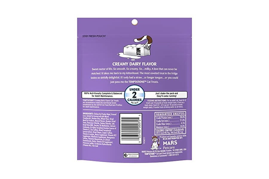 Premios Temptations Classic Crujientes y Suaves para Gatos, Sabor Cremoso a Lácteos, Bolsa de 170 g (Paquete de 10) - Image 3