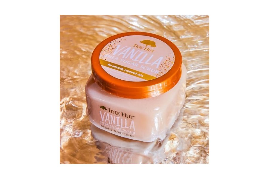 Exfoliante corporal hidratante y exfoliante con vainilla y azúcar de karité de Tree Hut, 500 ml - Image 4
