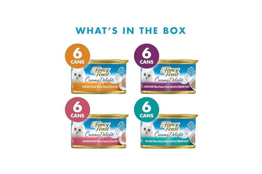 Alimento húmedo para gatos Purina Fancy Feast, paquete variado, colección Creamy Delights de aves y mariscos - (Paquete de 24) latas de 85 g - Image 2