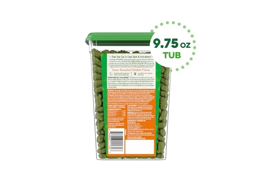 Premios dentales para gatos Greenies Feline Adult, sabor a pollo asado al horno, envase de 250 g - Image 2