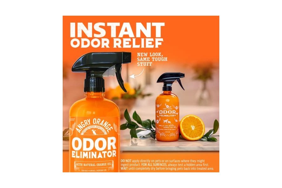 Eliminador de olores para mascotas ANGRY ORANGE: orina de perro y gato, manchas de alfombras y olores fuertes. Limpiador cítrico con aceite de naranja natural. 24 oz. - Image 2