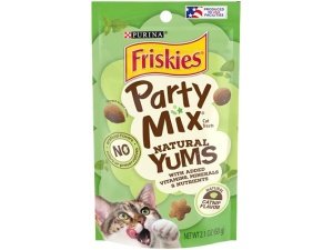 Purina Friskies, fabricado en EE. UU., premios naturales para gatos, mezcla para fiestas, sabor a hierba gatera Natural Yums - (paquete de 10) bolsitas de 54 g