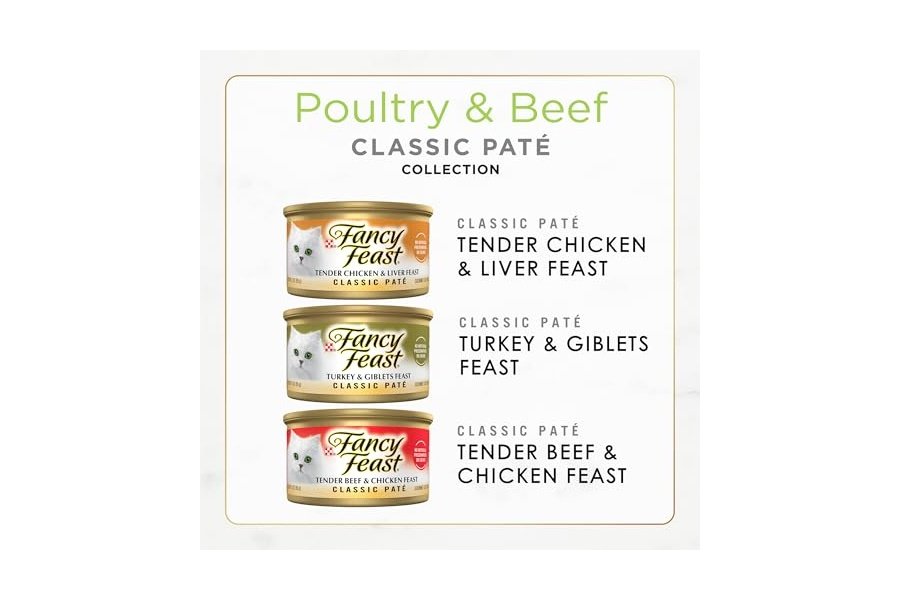 Fancy Feast - Colección de Paté Clásico de Aves y Carne de Res, Alimento Húmedo para Gatos sin Granos, Paquete Variado - (Paquete de 30) Latas de 85 g - Image 2