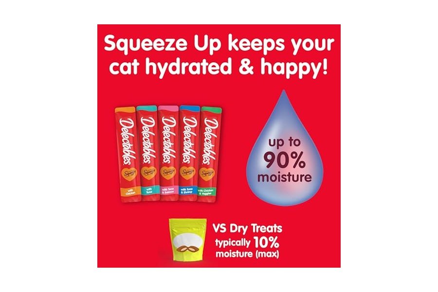 Paquete variado Delectables Squeeze Up, puré cremoso exprimible, premios húmedos para lamer para gatos, sin cereales, sin rellenos, subproductos ni conservantes añadidos, tubo de 0.5 onzas, 72 tubos en total - Image 3
