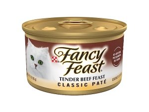 Purina Fancy Feast Tender Beef Feast Classic Grain Free - Paté de comida húmeda para gatos (paquete de 24) latas de 85 g