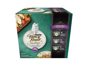 Alimento húmedo para gatos Purina Fancy Feast Medleys Poultry Collection, paquete variado (paquete de 30) latas de 85 g