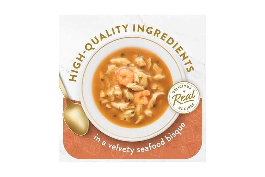 Alimento húmedo para gatos Purina Fancy Feast para lamer, con caldo y bisque de mariscos y camarones - (Paquete de 16) Bolsas de 45 g - Image 2